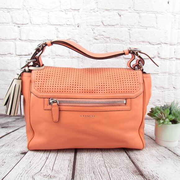 Coach Perforated Leather Romy Top Handle/ Shoulder Bag - Picture 2 of 10